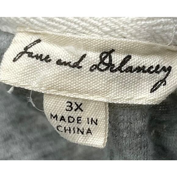 Jane and Delancey Top Women Plus Size 3X Gray Tiger Stripe All Over Print Cotton - Picture 3 of 5